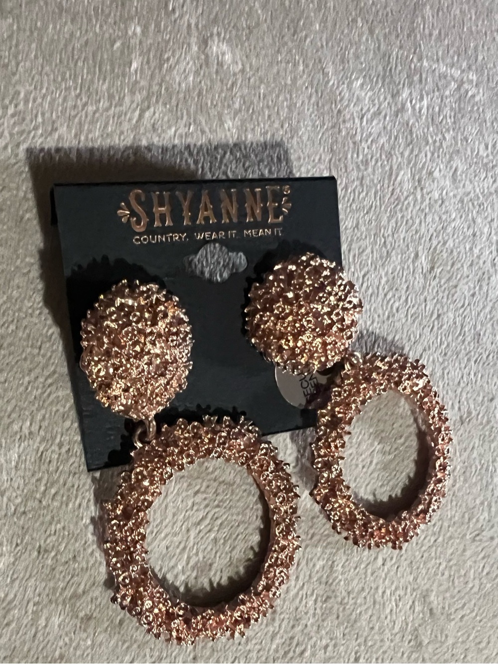 Shyanne Rose Gold Textured Double Hoop Earrings